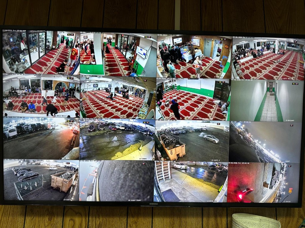 PWIC security camera monitoring system with 16+ cameras covering the entire facility